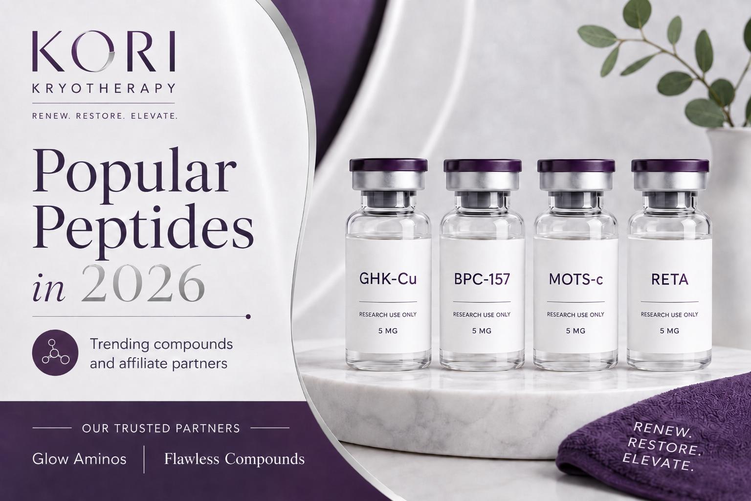 Popular Peptides in 2026: GHK-Cu, BPC-157, MOTS-c, RETA & More